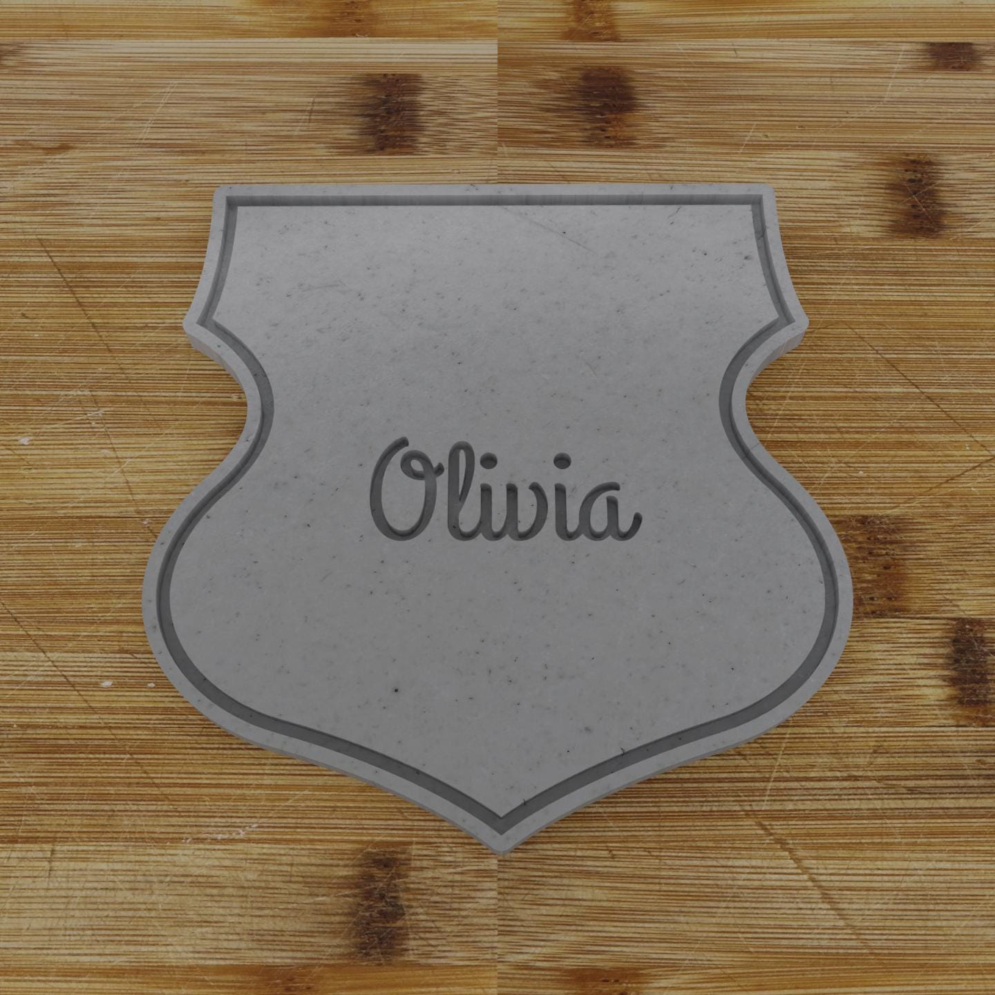 Round Badge with Banner Cookie Cutter | Personalization Available | Custom Embosser