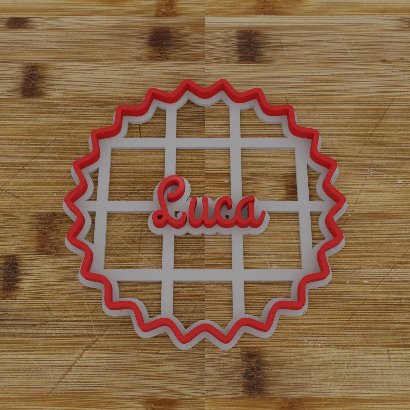 Sunburst Badge Cookie Cutter | Personalization Available | Custom Embosser