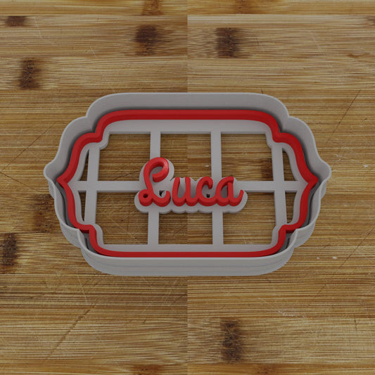 Ornate Shield Badge Cookie Cutter | Personalization Available | Custom Embosser