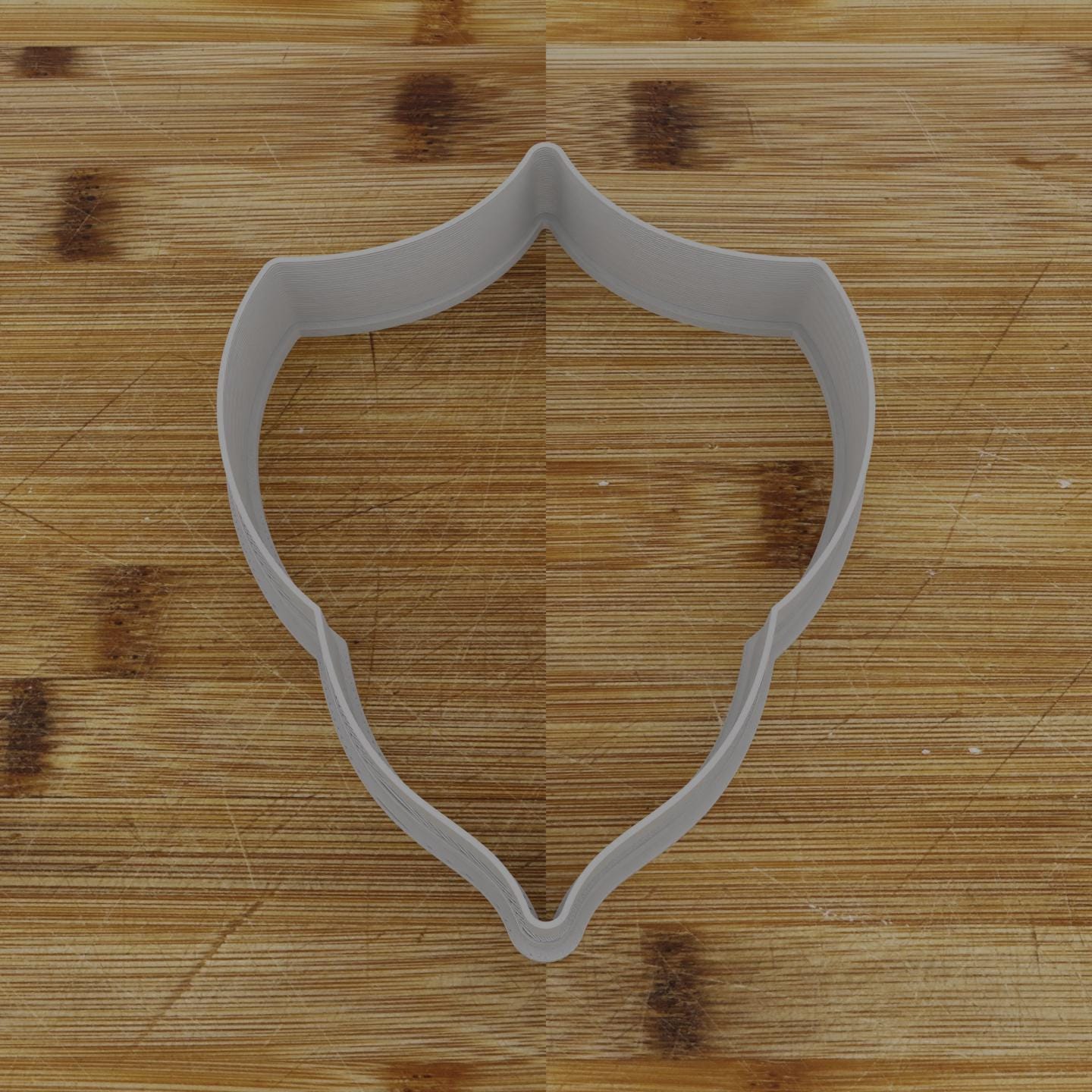 Vertical Shield Label Cookie Cutter | Personalization Available | Custom Embosser