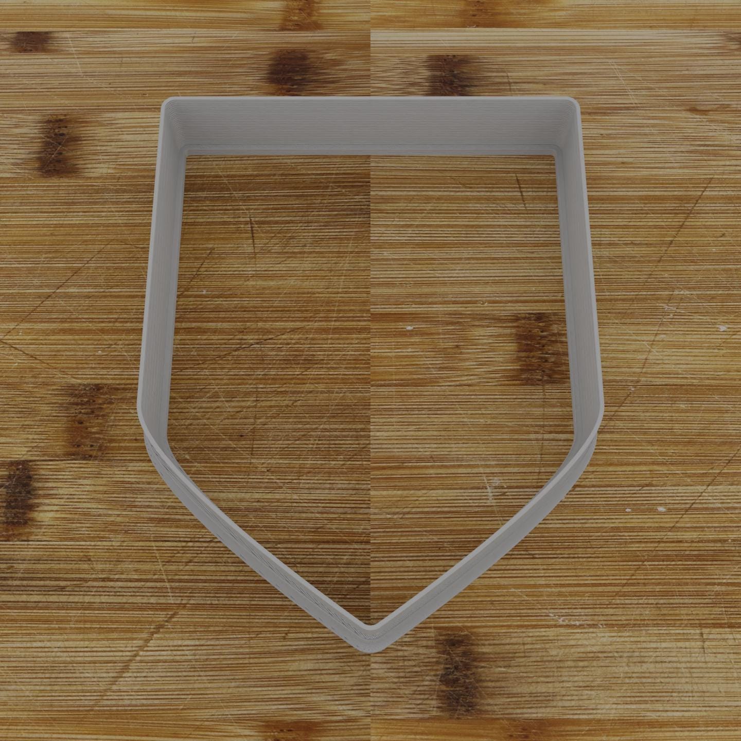 Ornate Shield Label Cookie Cutter | Personalization Available | Custom Embosser