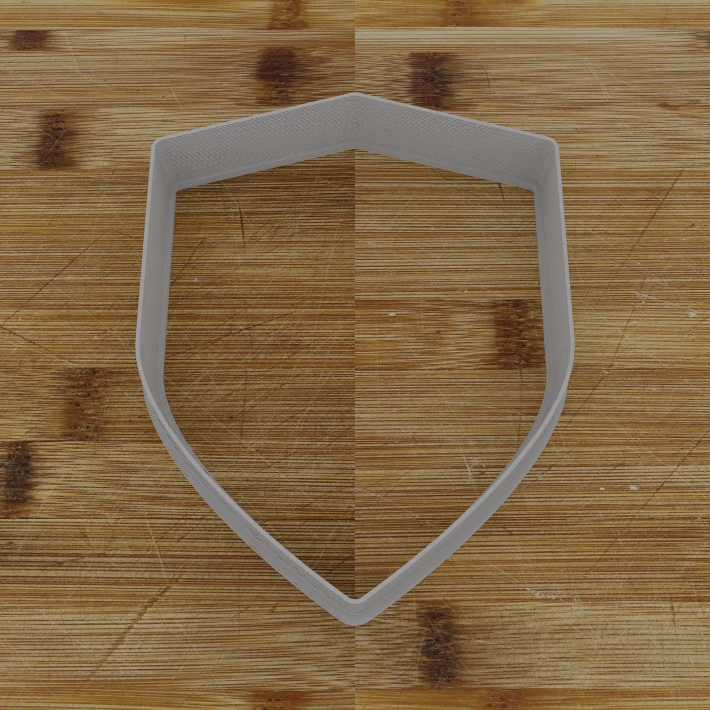 Wide Shield Label Cookie Cutter | Personalization Available | Custom Embosser