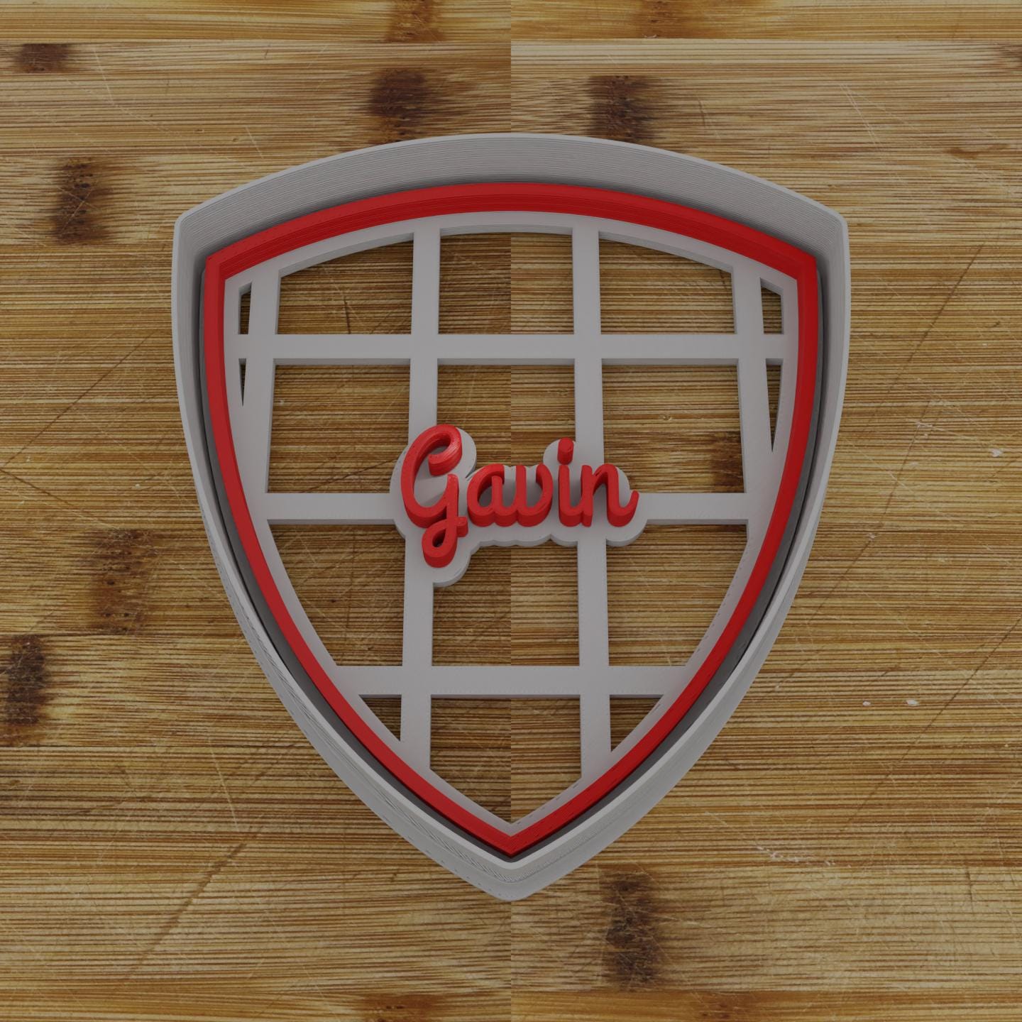 Wide Shield Plaque Cookie Cutter | Personalization Available | Custom Embosser