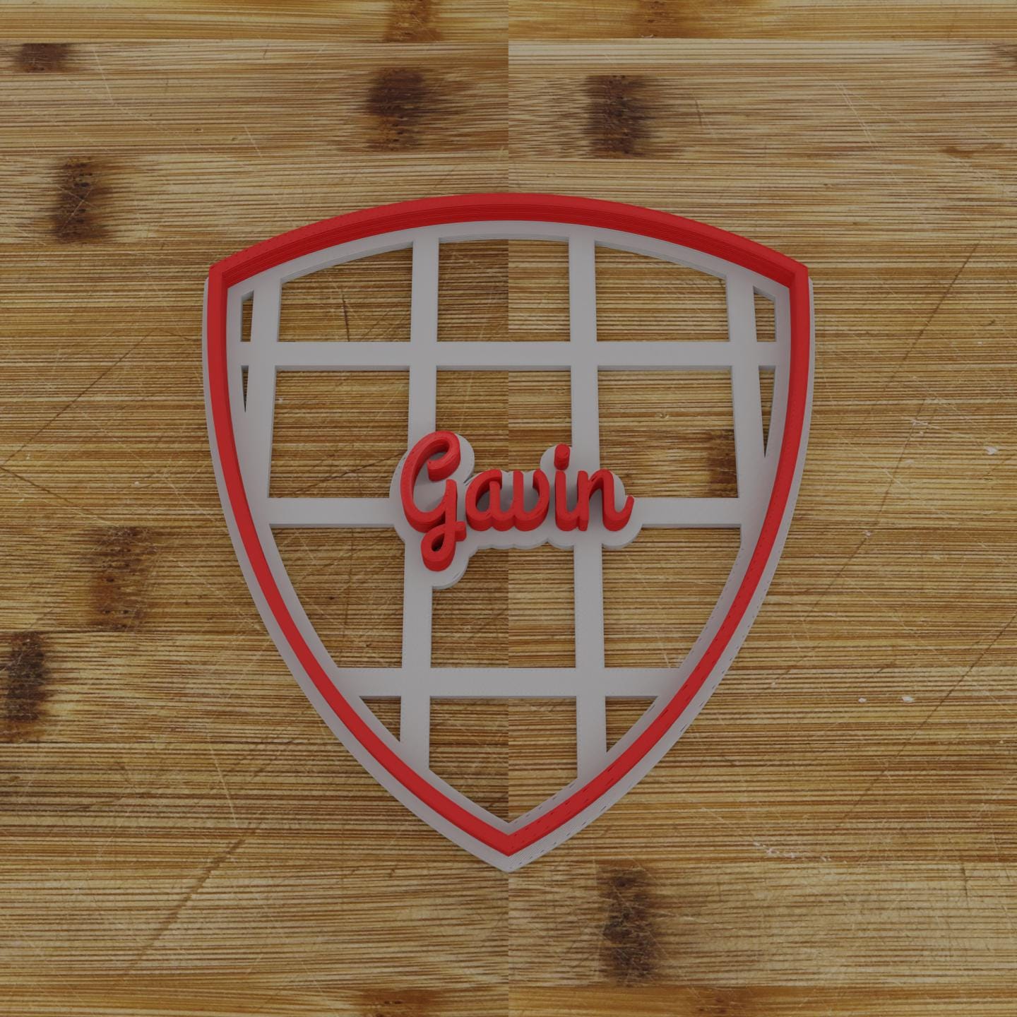 Wide Shield Plaque Cookie Cutter | Personalization Available | Custom Embosser