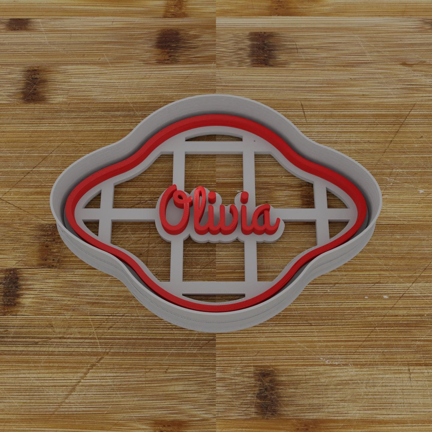 Round Label with Ribbon Cookie Cutter | Personalization Available | Custom Embosser