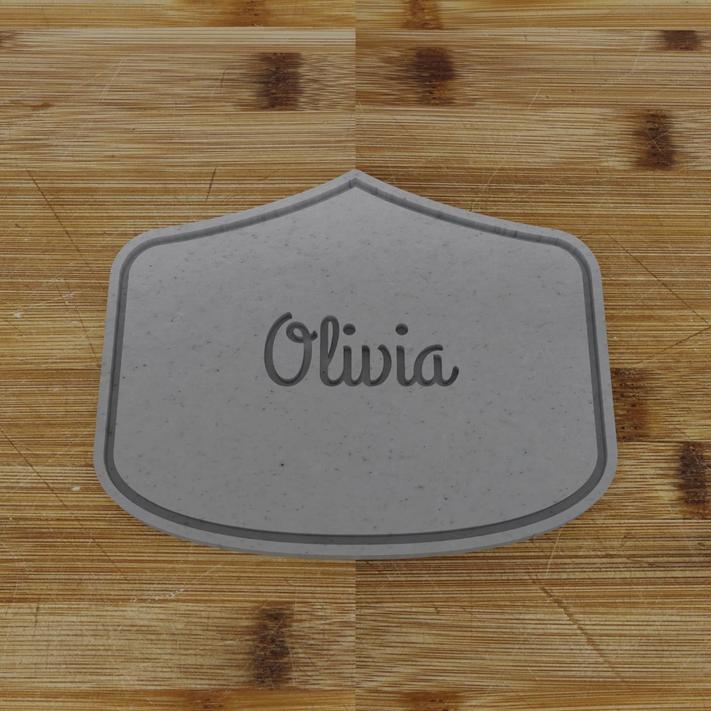 Simple Rectangular Plaque Cookie Cutter | Personalization Available | Custom Embosser