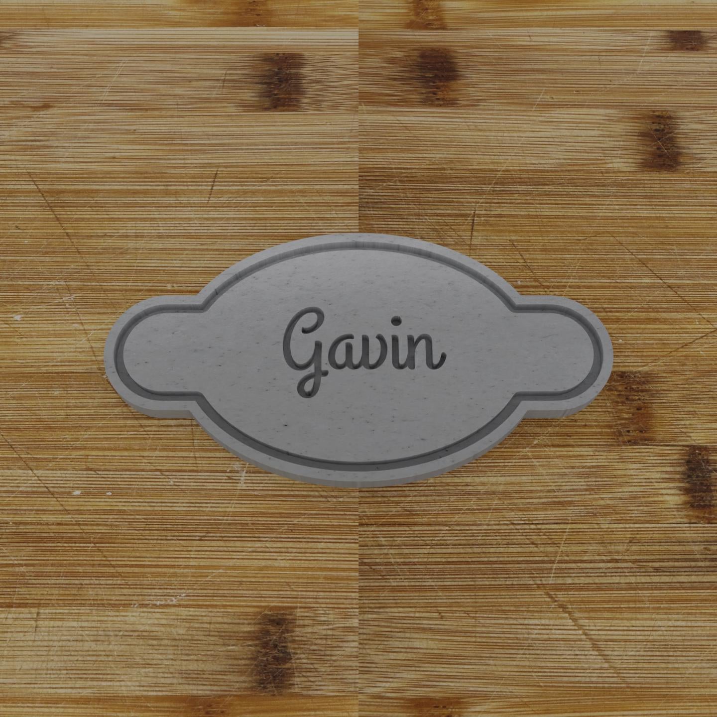 Wide Shield Label Cookie Cutter | Personalization Available | Custom Embosser