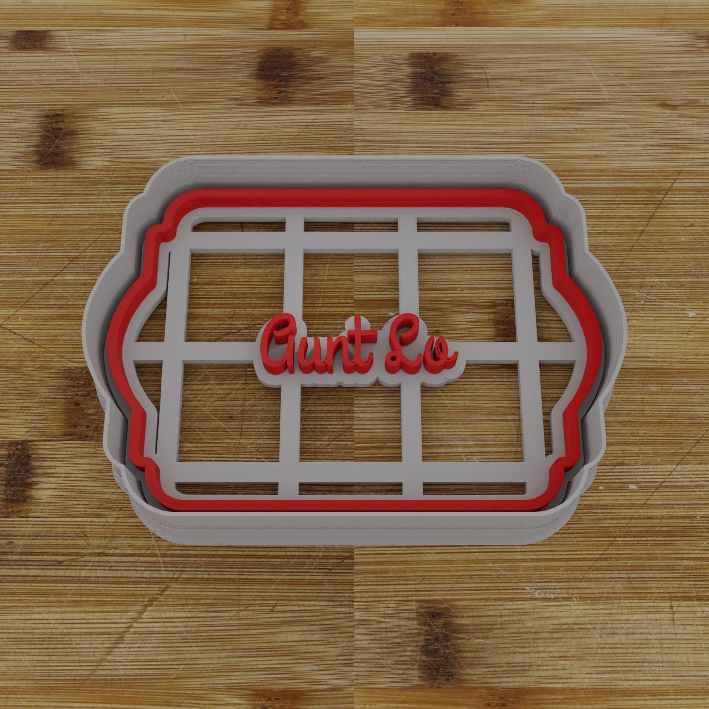 Ornate Shield Label Cookie Cutter | Personalization Available | Custom Embosser