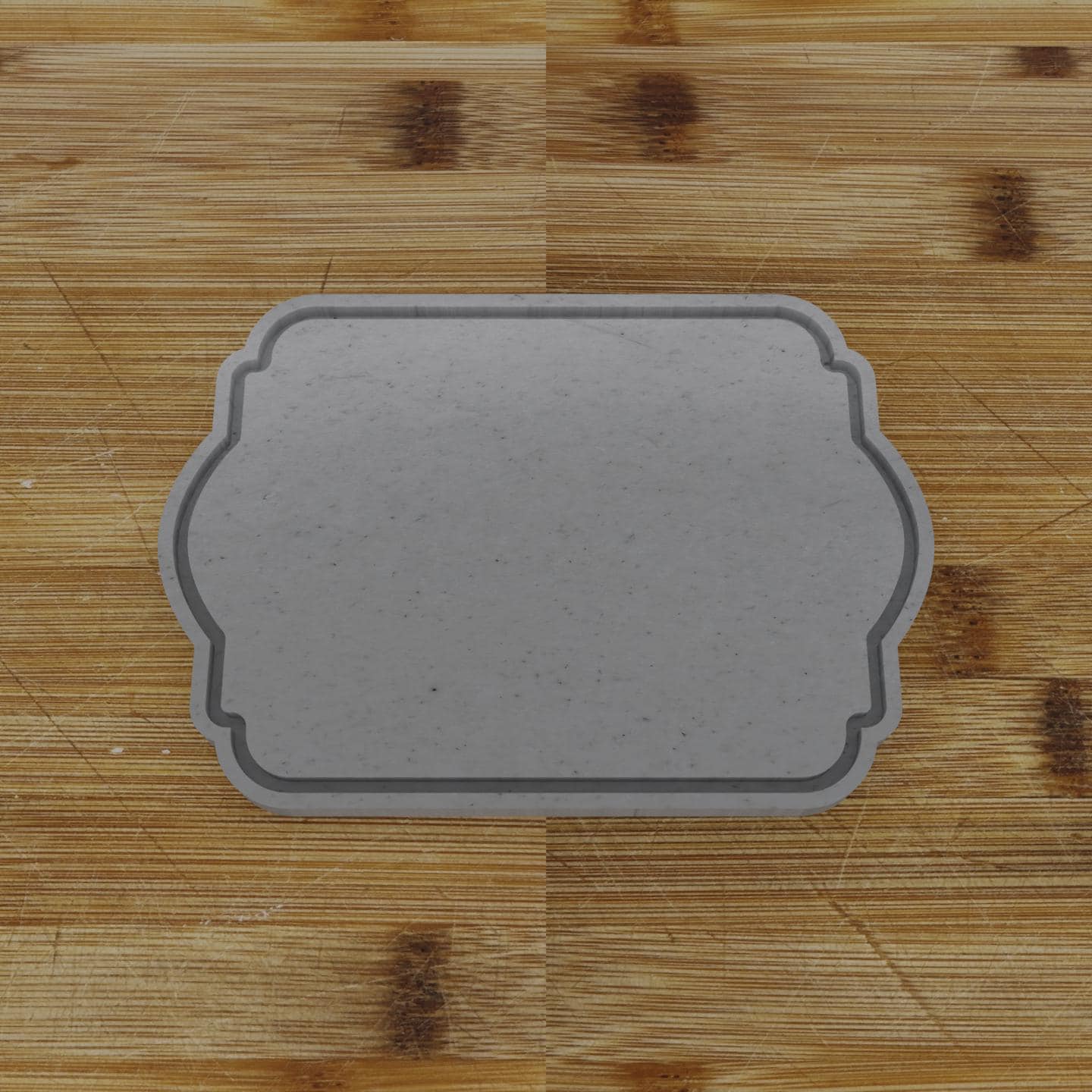 Ornate Shield Label Cookie Cutter | Personalization Available | Custom Embosser