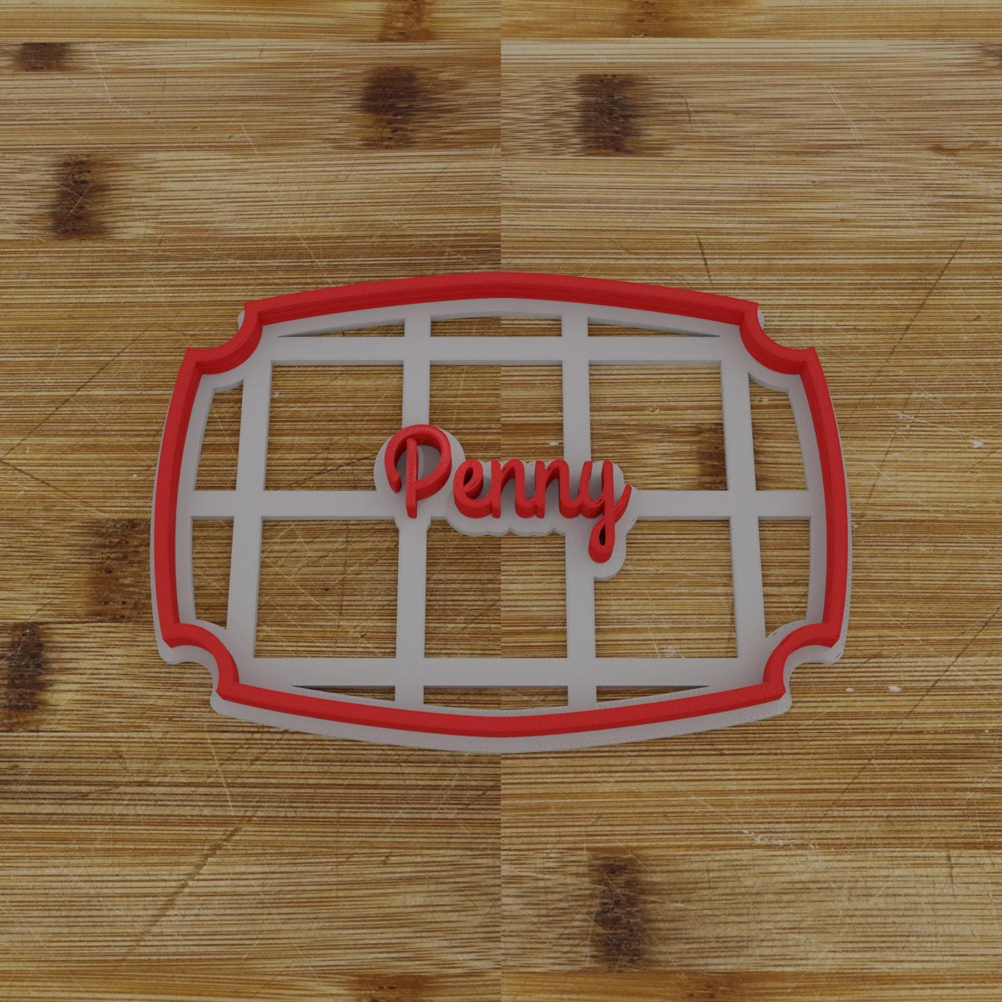 Wide Shield Label Cookie Cutter | Personalization Available | Custom Embosser