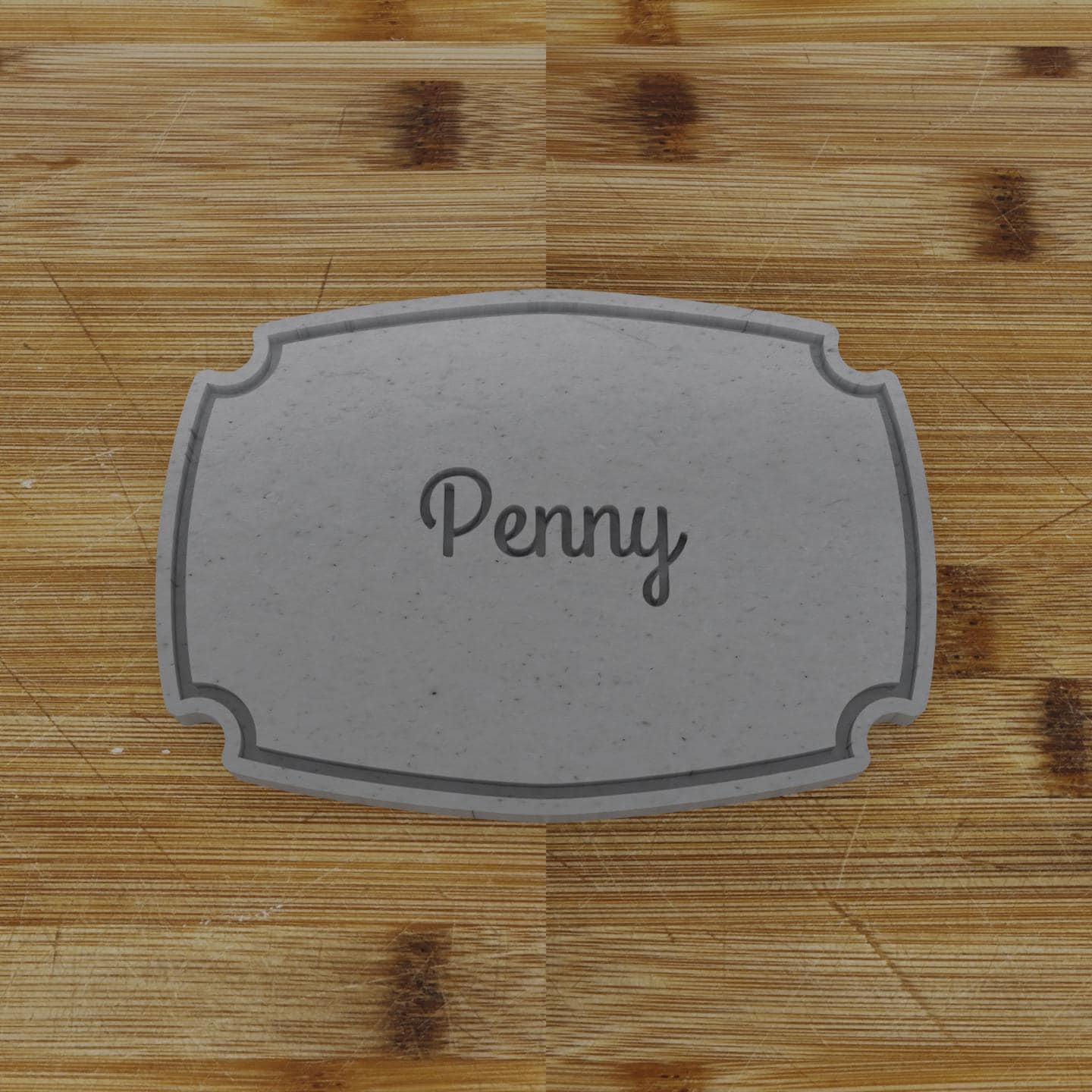 Wide Shield Label Cookie Cutter | Personalization Available | Custom Embosser