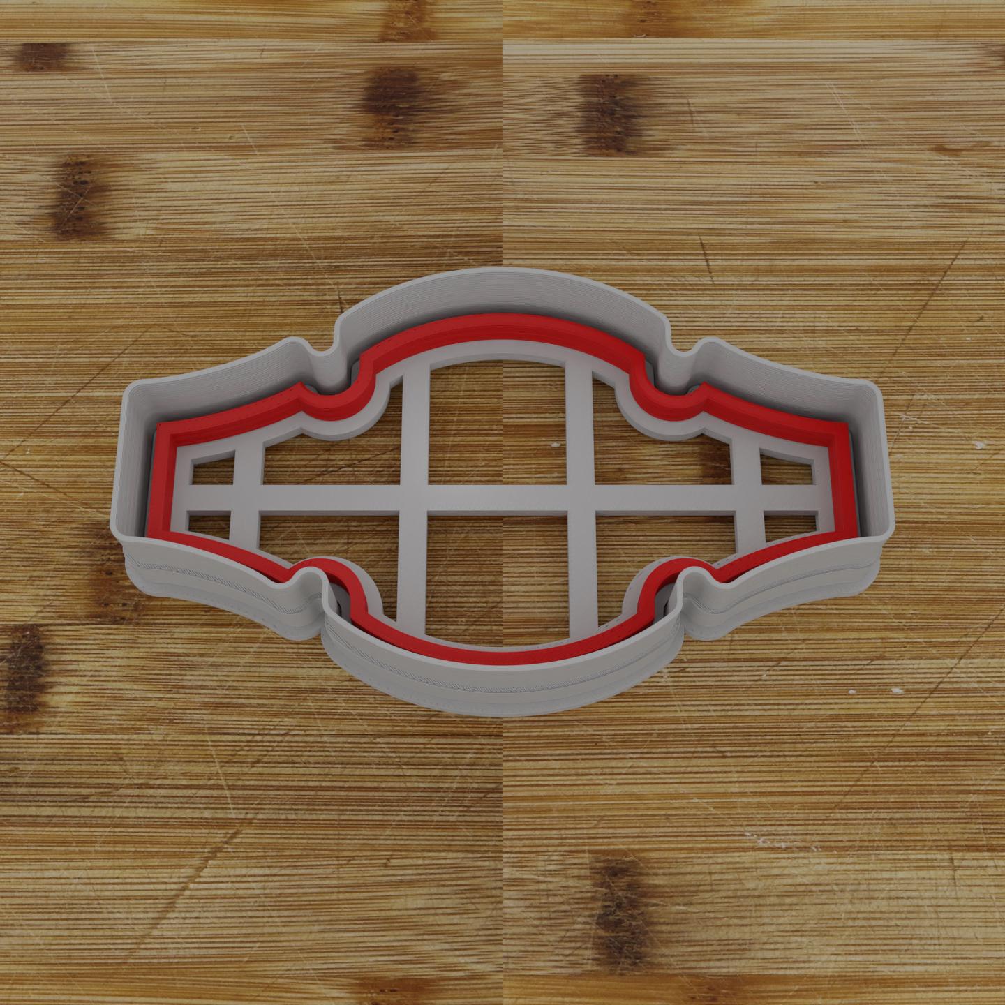 Ornate Shield Label Cookie Cutter | Personalization Available | Custom Embosser