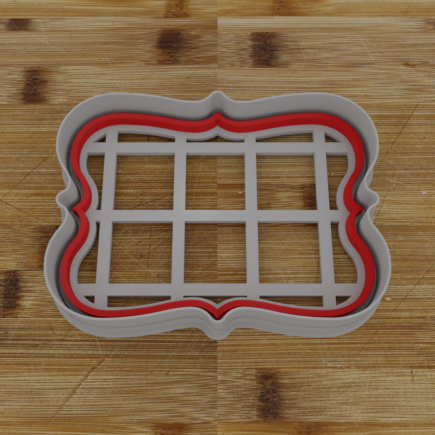 Ornate Shield Label Cookie Cutter | Personalization Available | Custom Embosser