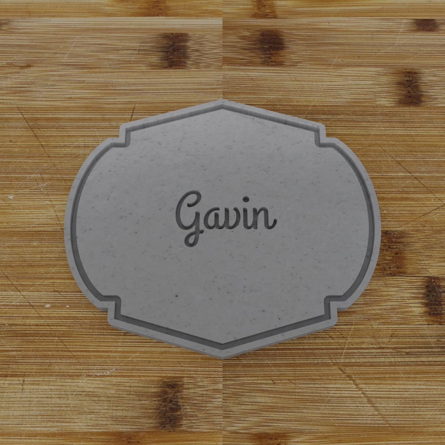 Simple Rectangular Plaque Cookie Cutter | Personalization Available | Custom Embosser