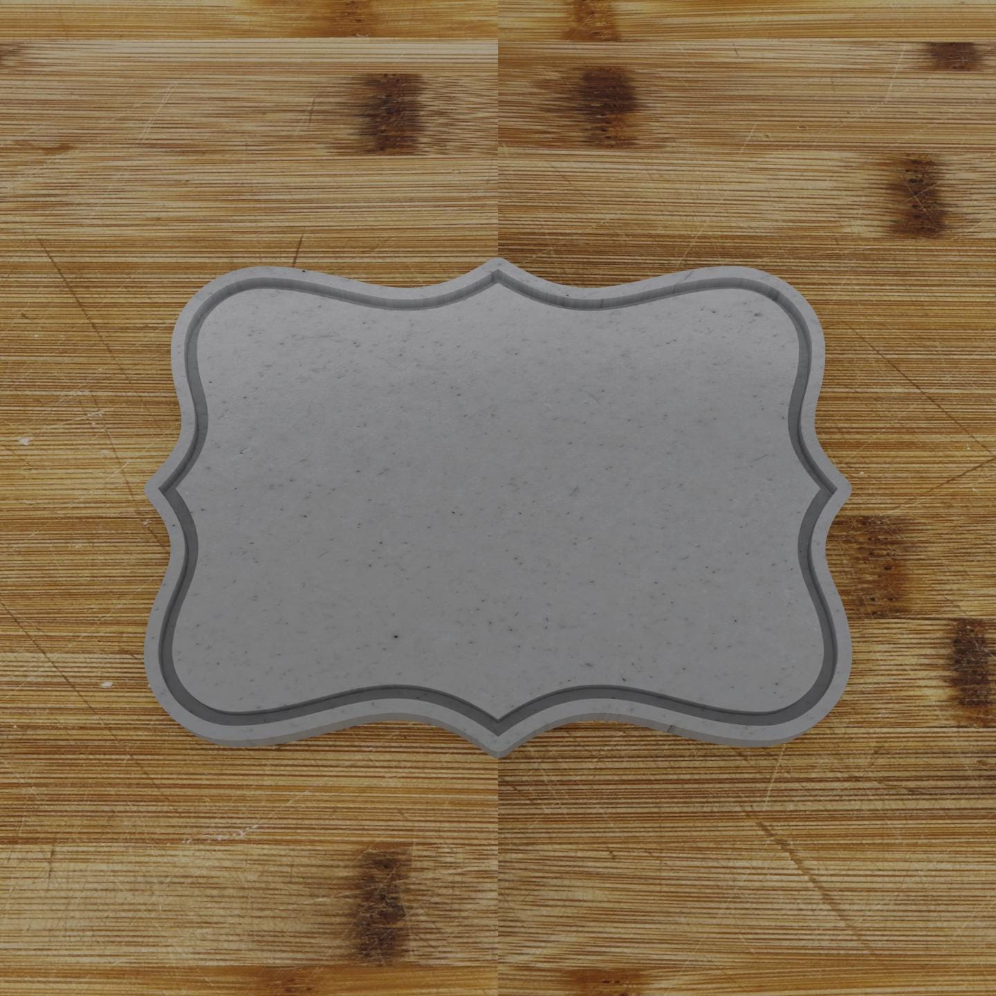 Ornate Shield Label Cookie Cutter | Personalization Available | Custom Embosser