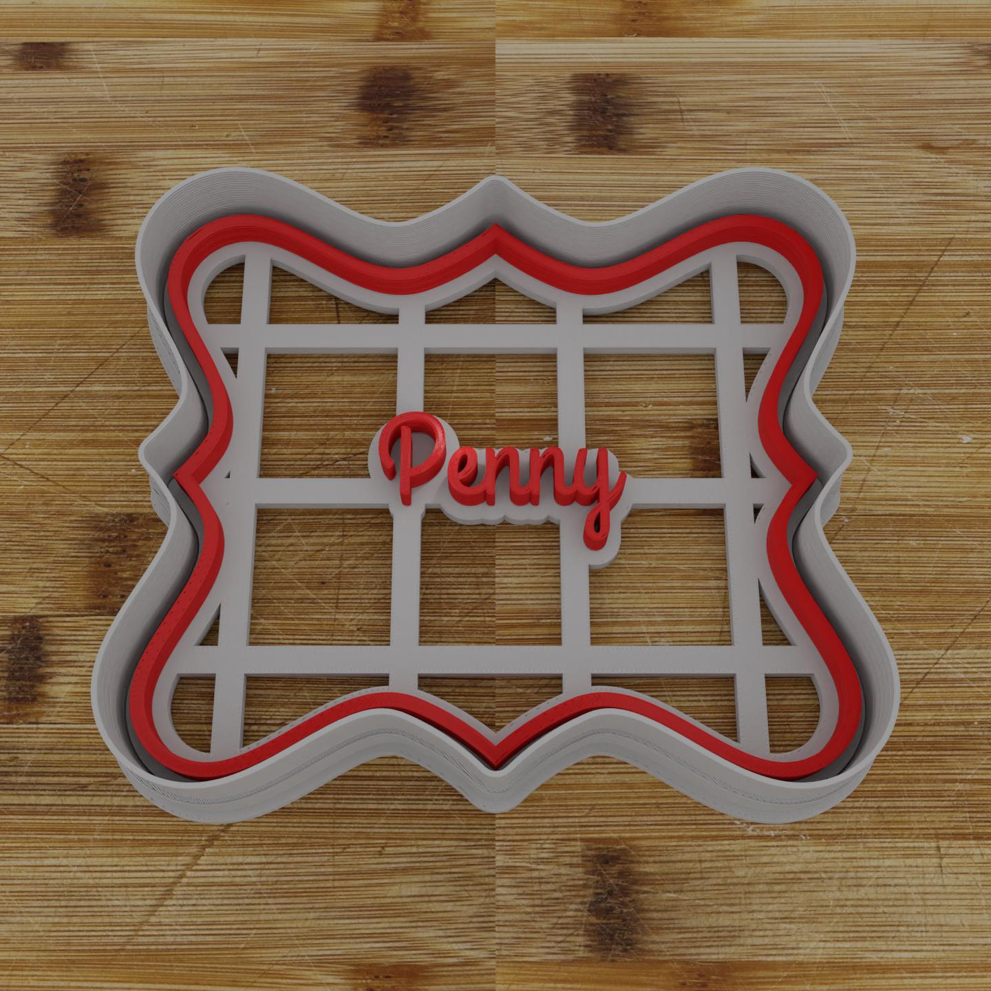 Simple Rectangular Plaque Cookie Cutter | Personalization Available | Custom Embosser