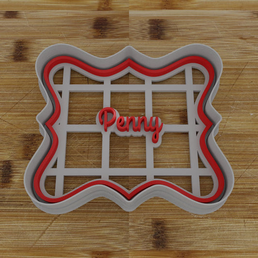 Simple Rectangular Plaque Cookie Cutter | Personalization Available | Custom Embosser