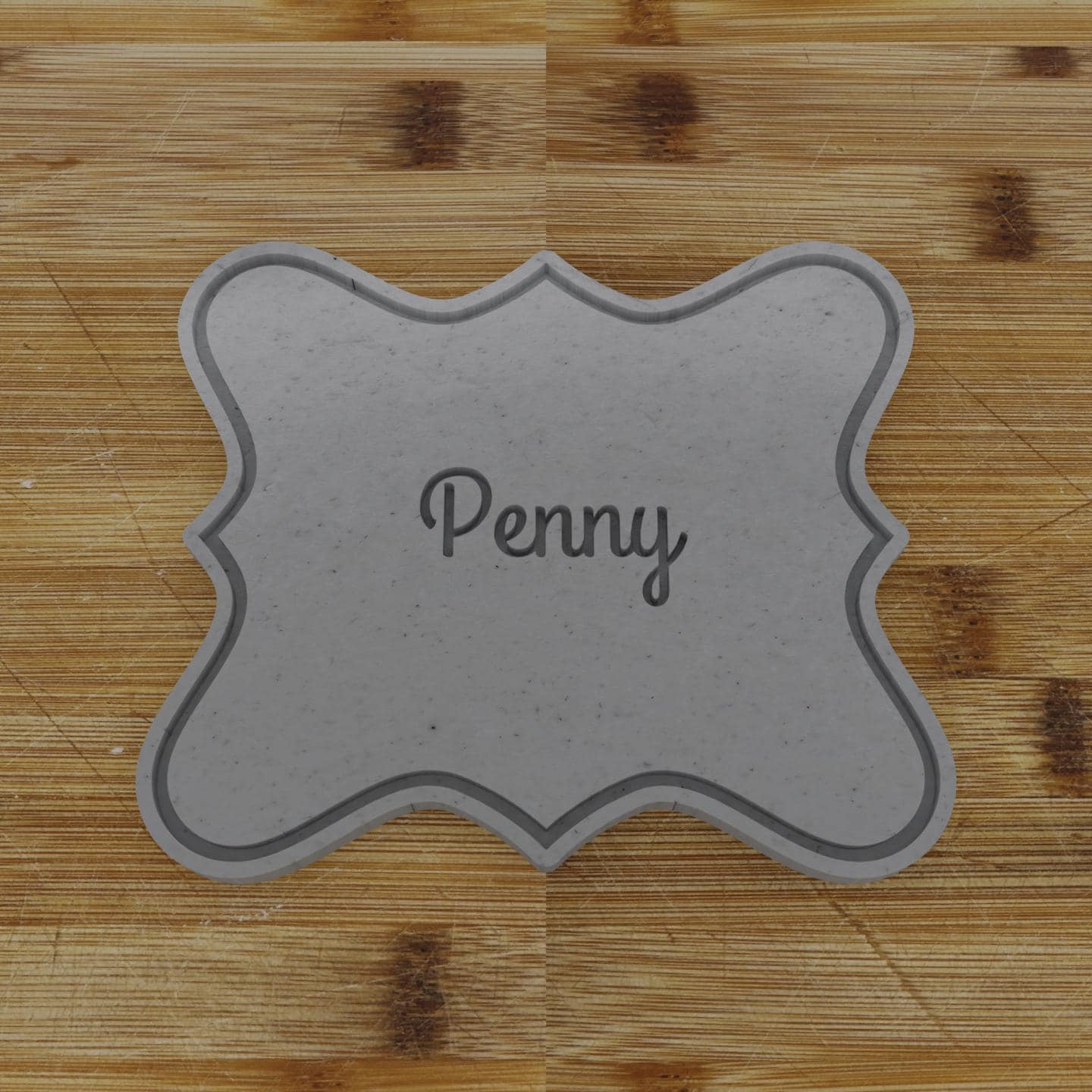 Simple Rectangular Plaque Cookie Cutter | Personalization Available | Custom Embosser