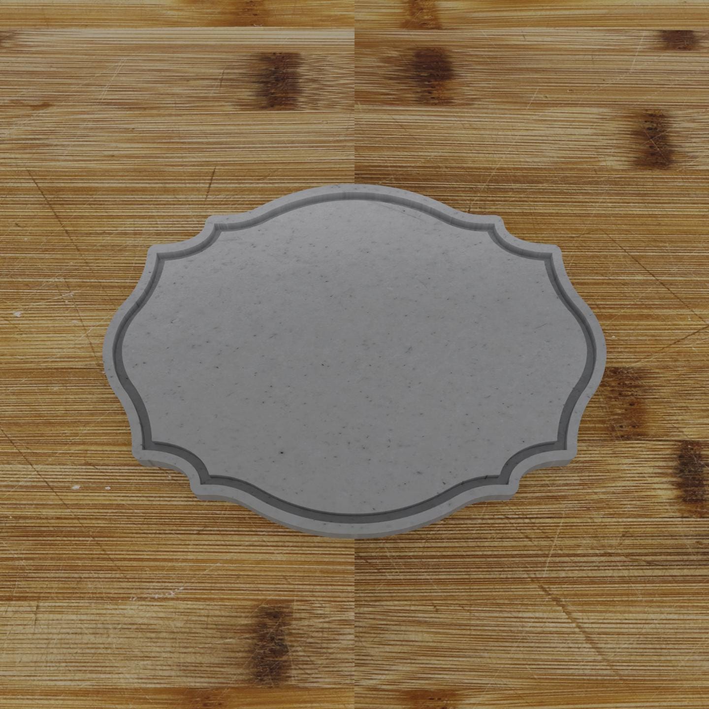 Wide Shield Label Cookie Cutter | Personalization Available | Custom Embosser