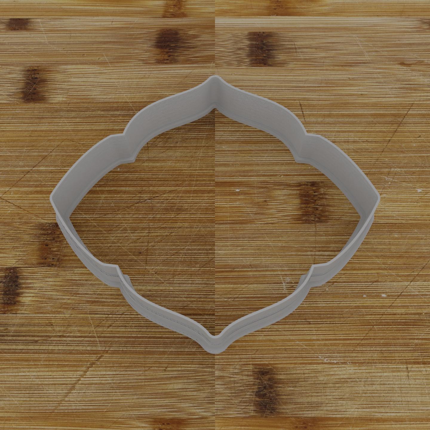 Ornate Shield Label Cookie Cutter | Personalization Available | Custom Embosser