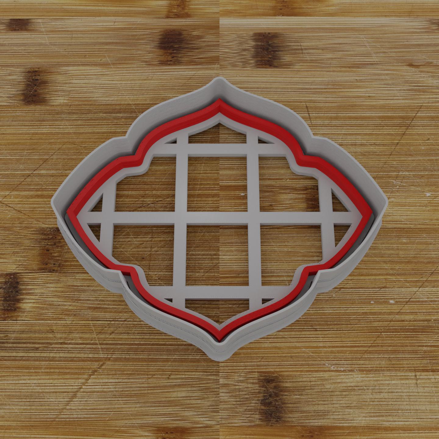 Ornate Shield Label Cookie Cutter | Personalization Available | Custom Embosser