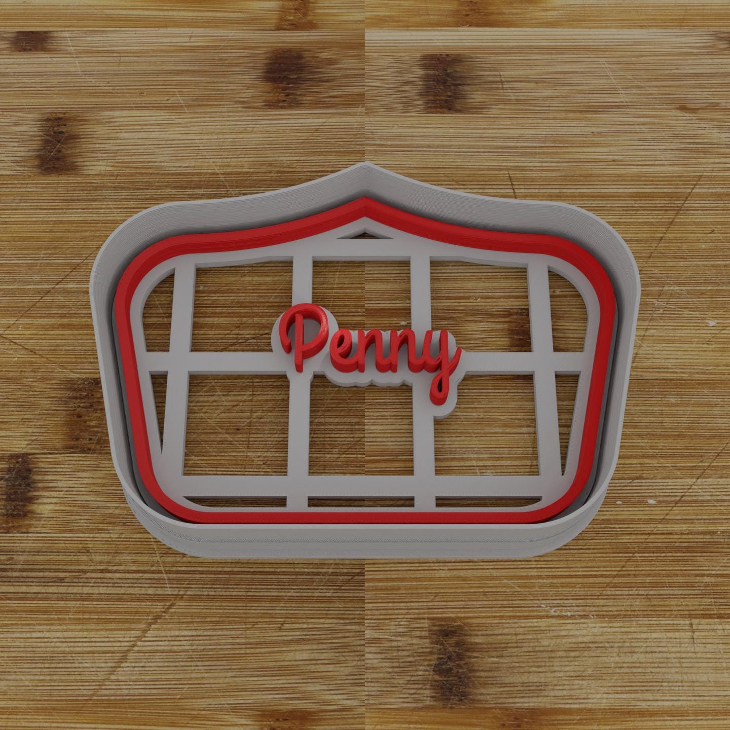 Wide Shield Label Cookie Cutter | Personalization Available | Custom Embosser