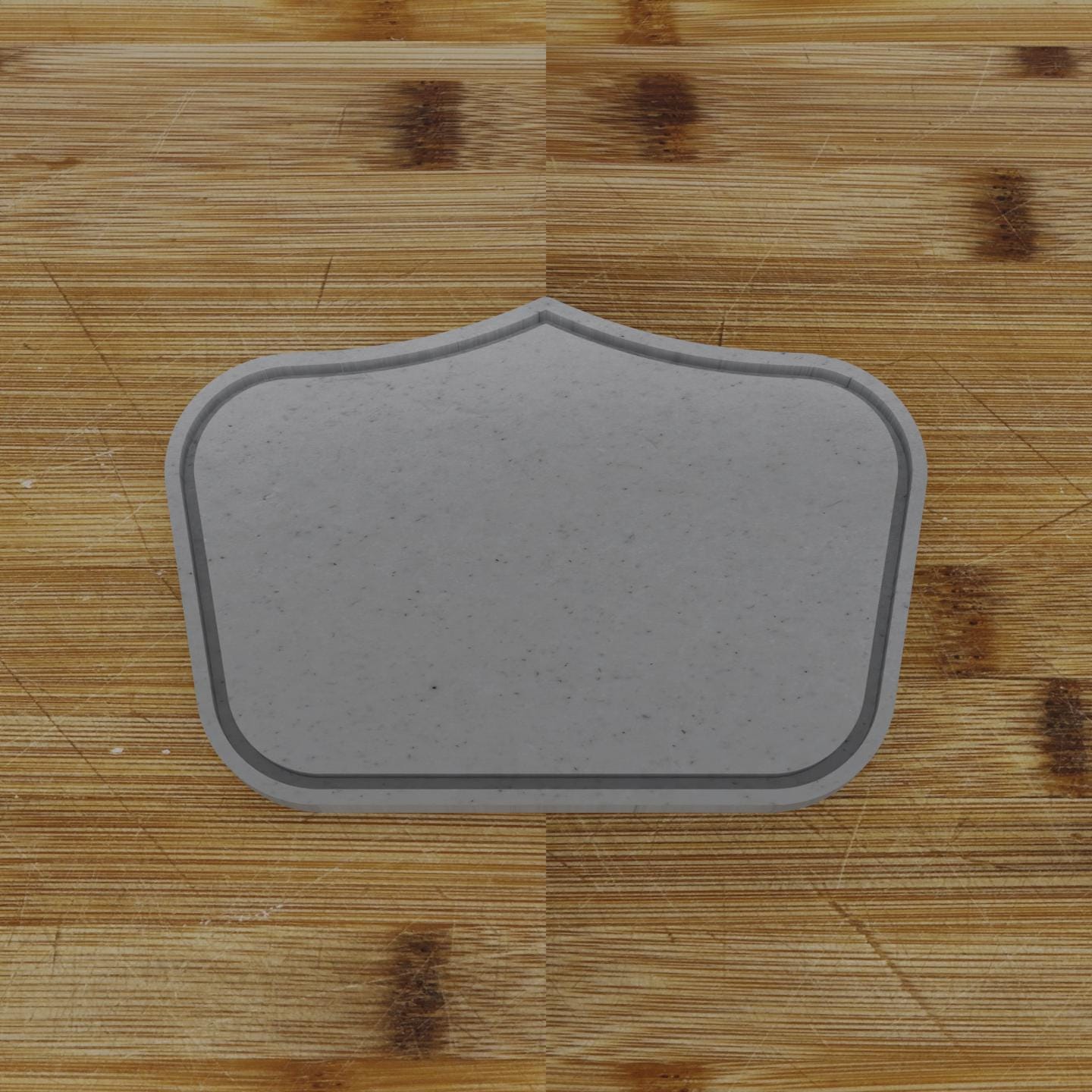 Wide Shield Label Cookie Cutter | Personalization Available | Custom Embosser