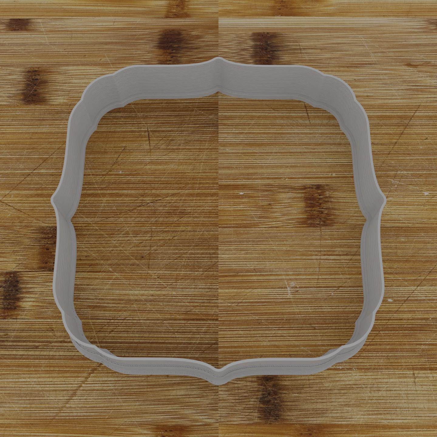 Ornate Shield Label Cookie Cutter | Personalization Available | Custom Embosser