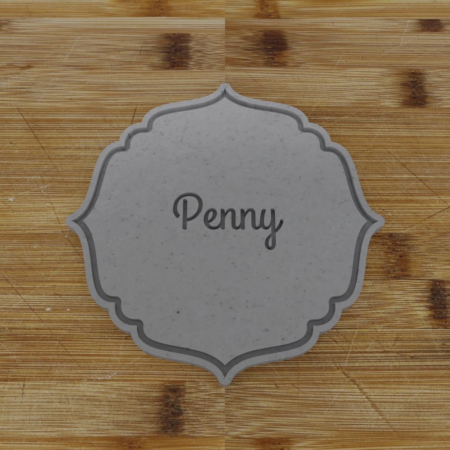 Round Label with Ribbon Cookie Cutter | Personalization Available | Custom Embosser