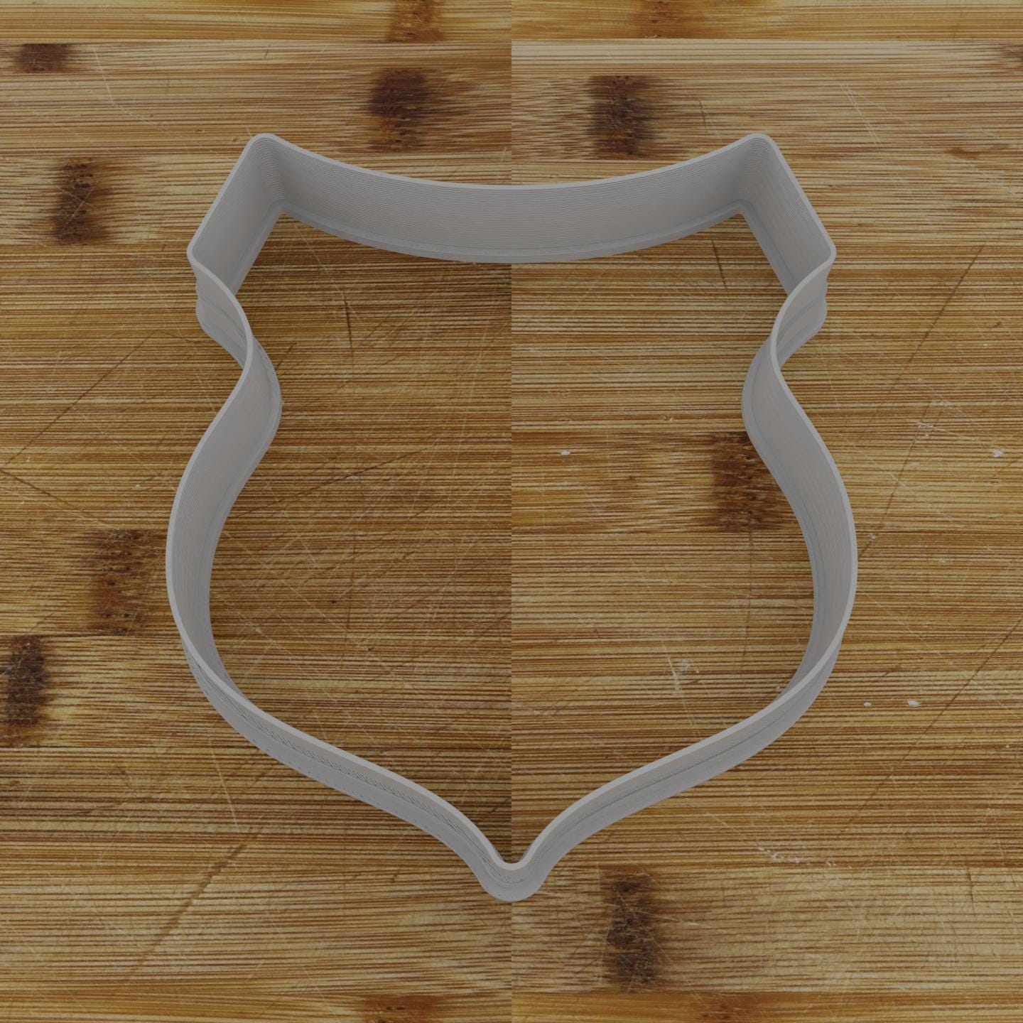 Wide Shield Label Cookie Cutter | Personalization Available | Custom Embosser