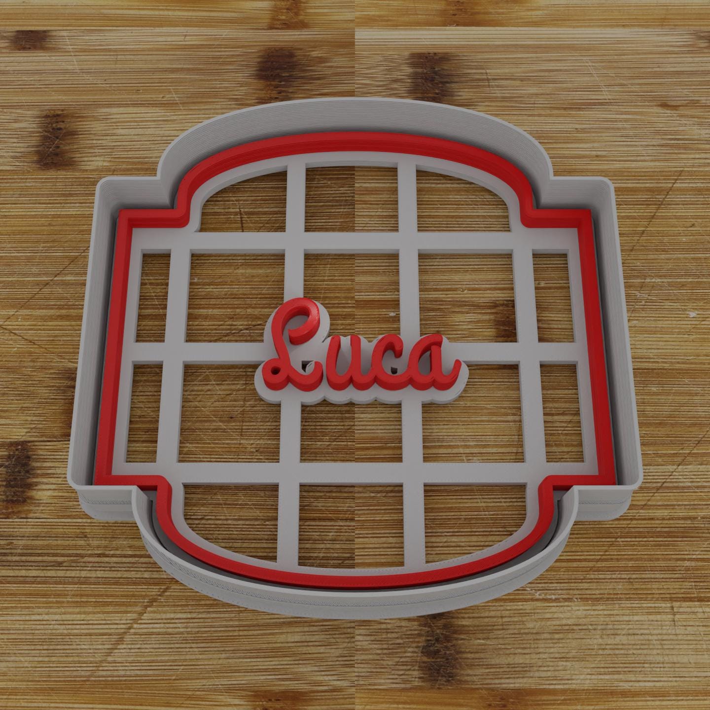 Ornate Shield Label Cookie Cutter | Personalization Available | Custom Embosser