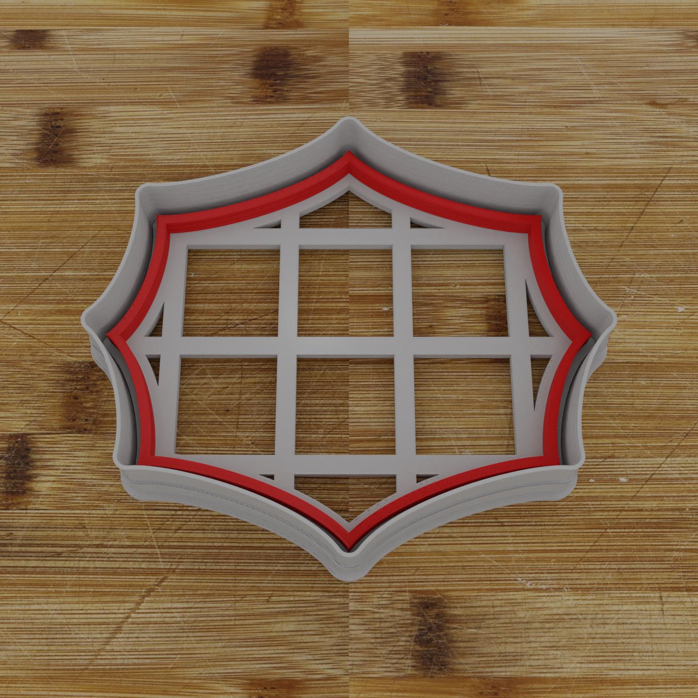 Ornate Shield Label Cookie Cutter | Personalization Available | Custom Embosser