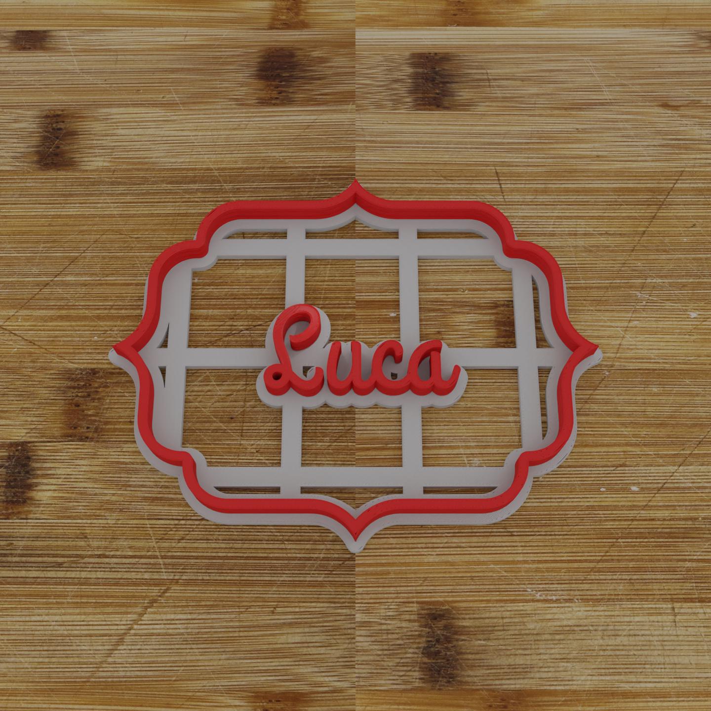 Round Label with Ribbon Cookie Cutter | Personalization Available | Custom Embosser