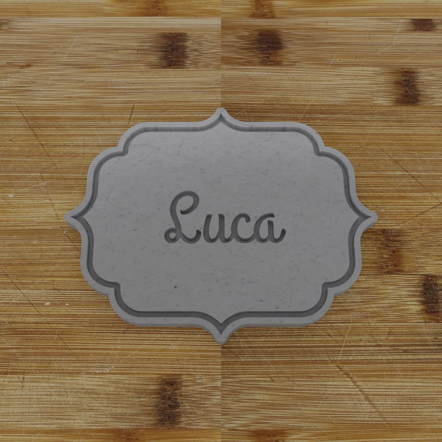 Round Label with Ribbon Cookie Cutter | Personalization Available | Custom Embosser