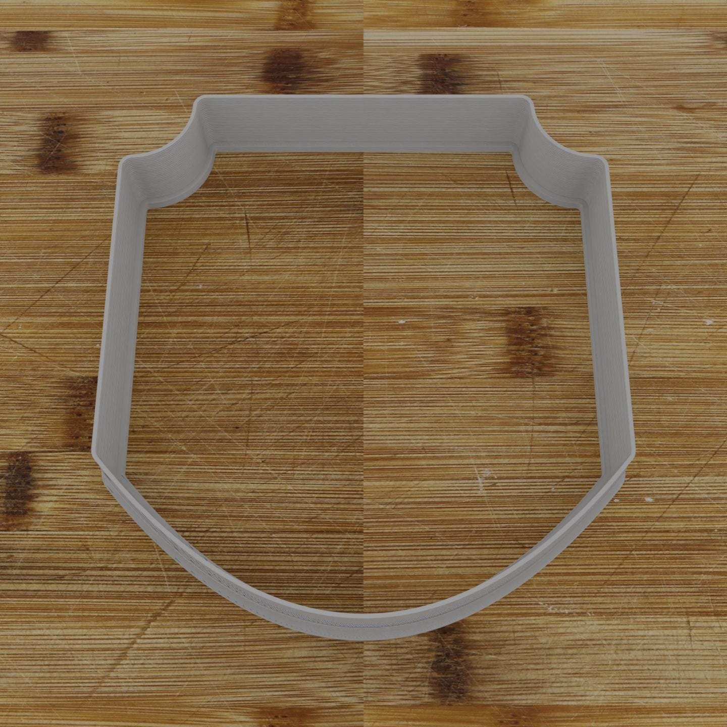 Ornate Shield Label Cookie Cutter | Personalization Available | Custom Embosser