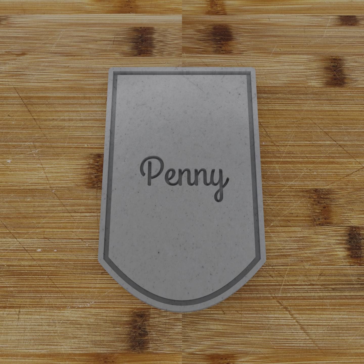 Round Label with Ribbon Cookie Cutter | Personalization Available | Custom Embosser