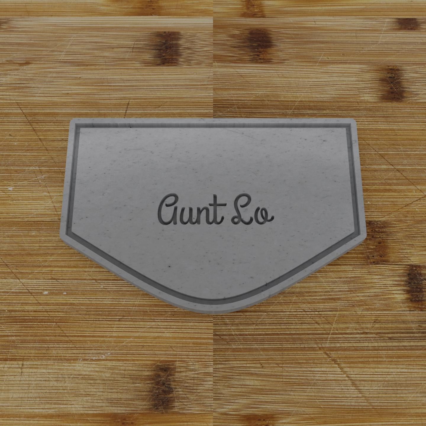 Wide Shield Label Cookie Cutter | Personalization Available | Custom Embosser