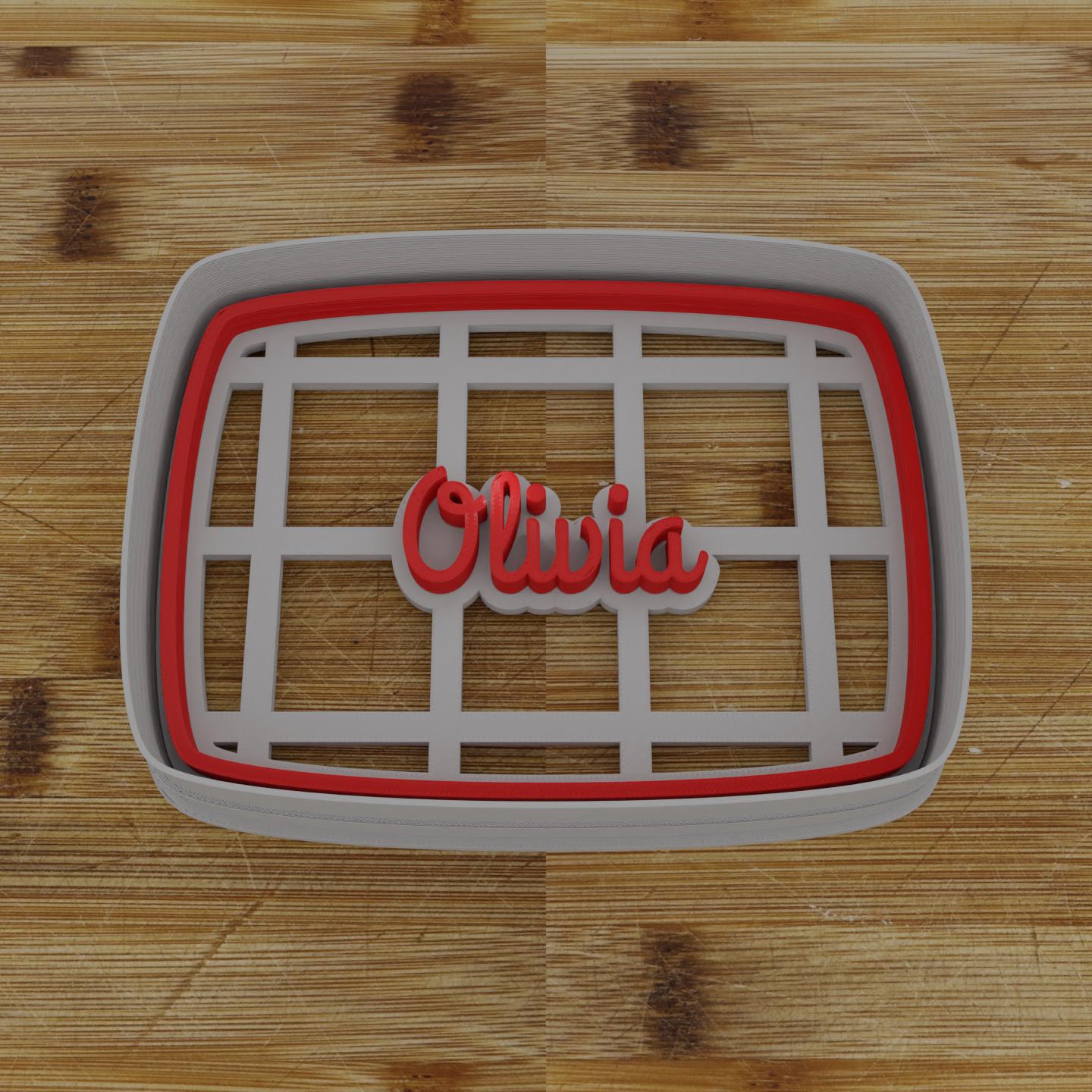 Ornate Shield Label Cookie Cutter | Personalization Available | Custom Embosser