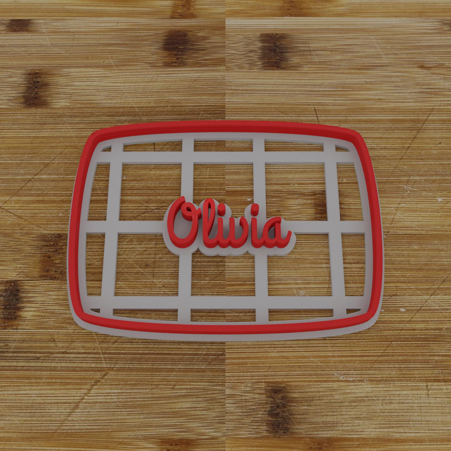 Ornate Shield Label Cookie Cutter | Personalization Available | Custom Embosser