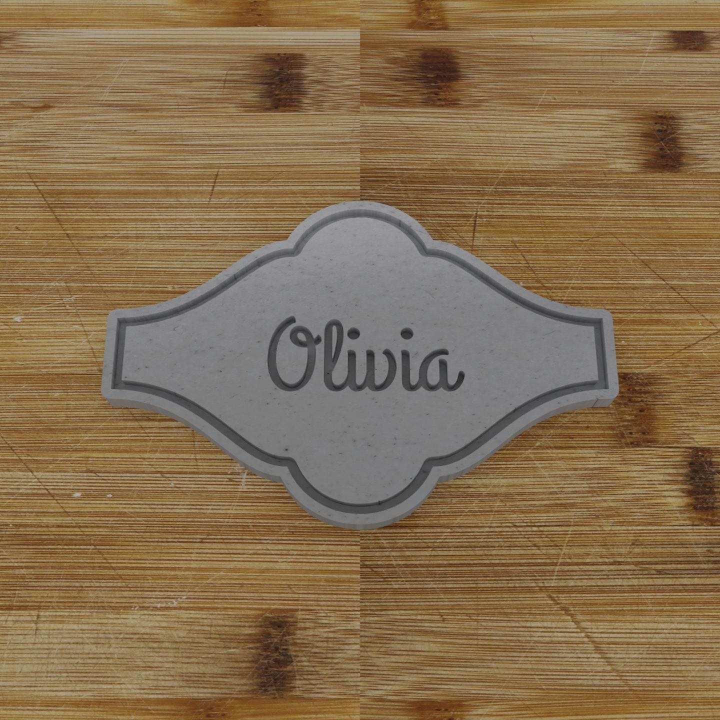 Simple Rectangular Plaque Cookie Cutter | Personalization Available | Custom Embosser