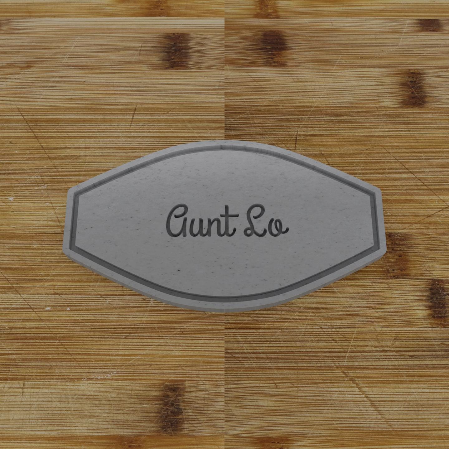 Wide Shield Label Cookie Cutter | Personalization Available | Custom Embosser