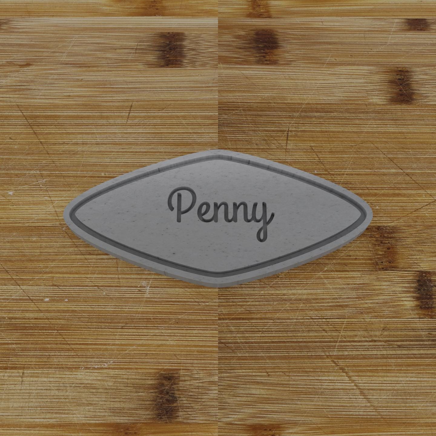 Wide Shield Label Cookie Cutter | Personalization Available | Custom Embosser