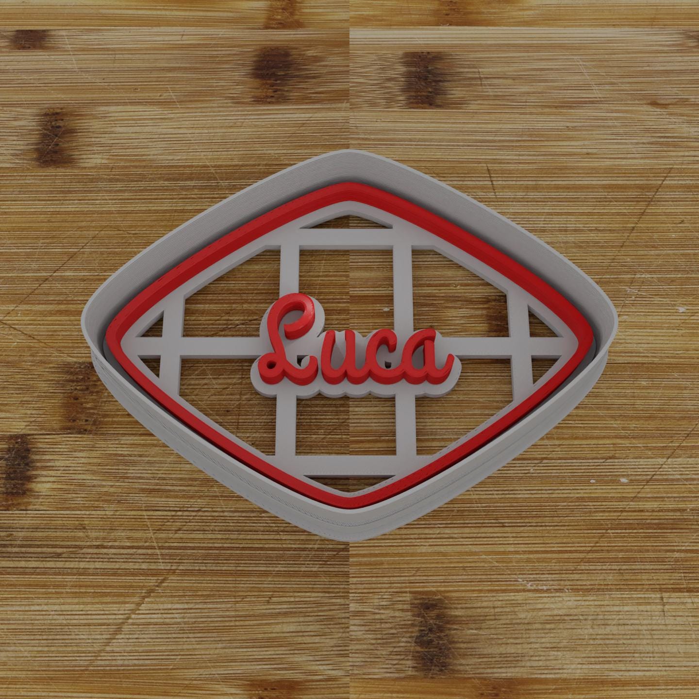 Ornate Shield Label Cookie Cutter | Personalization Available | Custom Embosser