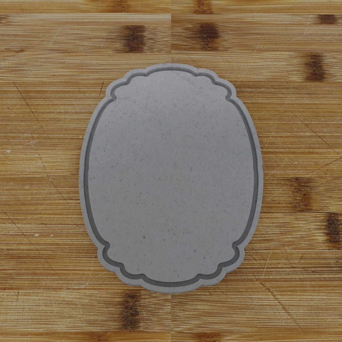 Ornate Shield Label Cookie Cutter | Personalization Available | Custom Embosser