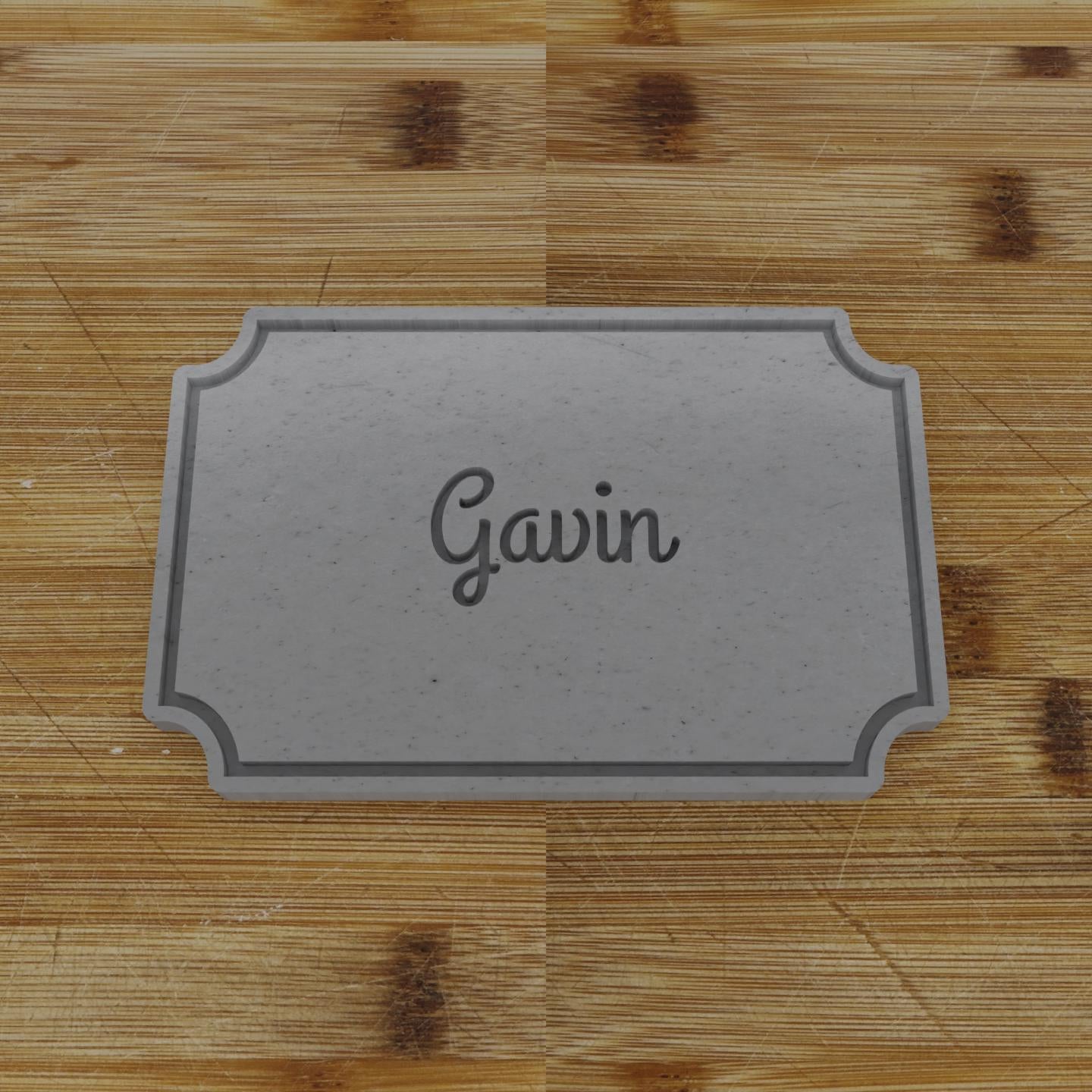 Round Label with Ribbon Cookie Cutter | Personalization Available | Custom Embosser