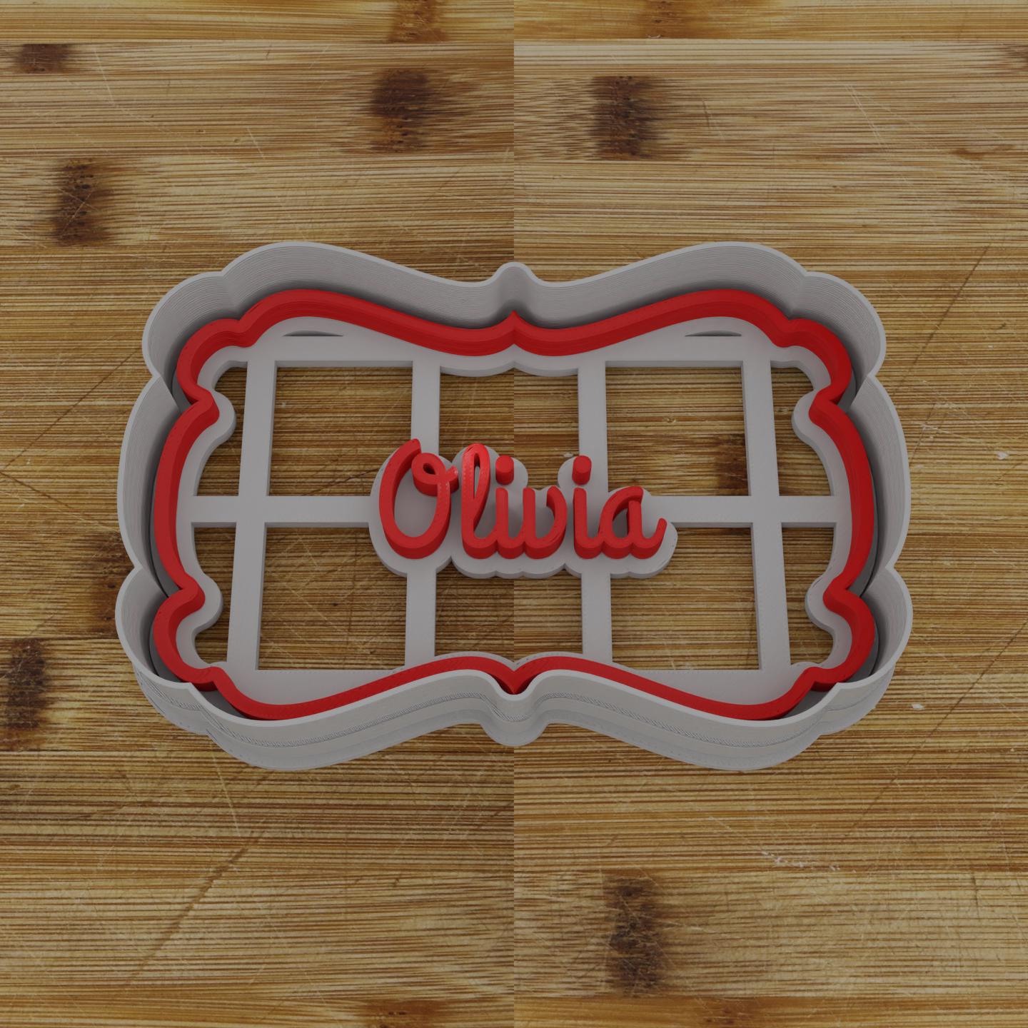 Simple Rectangular Plaque Cookie Cutter | Personalization Available | Custom Embosser