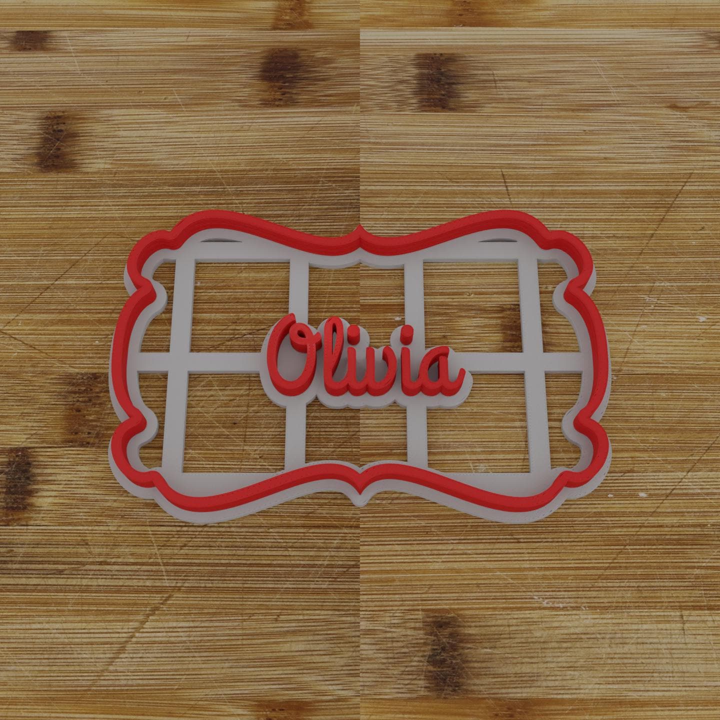 Simple Rectangular Plaque Cookie Cutter | Personalization Available | Custom Embosser