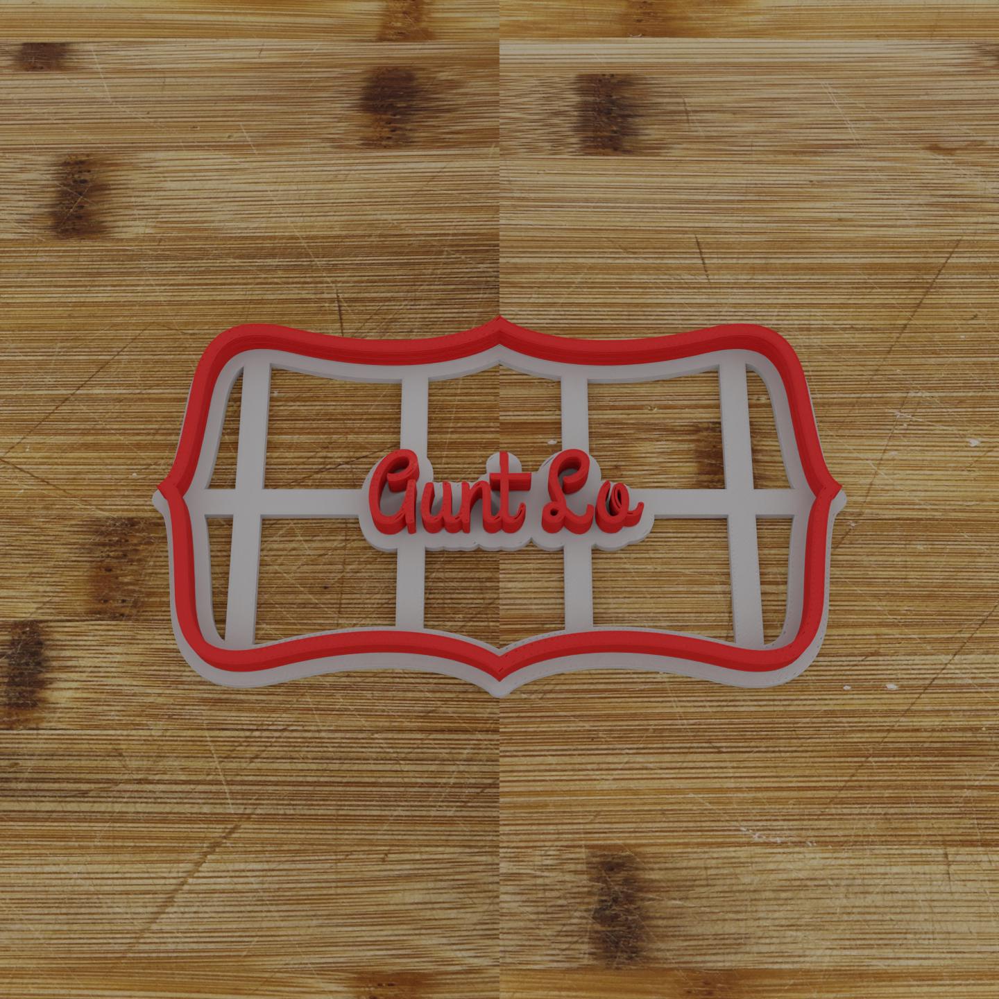 Wide Shield Label Cookie Cutter | Personalization Available | Custom Embosser