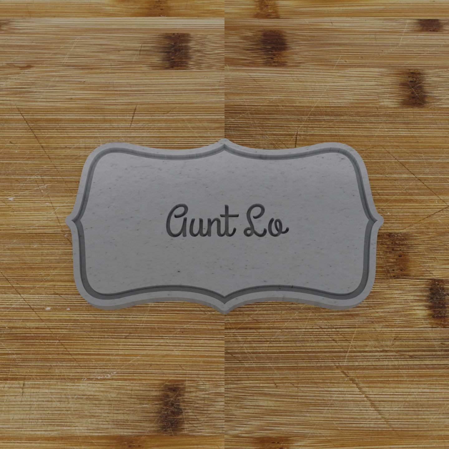 Wide Shield Label Cookie Cutter | Personalization Available | Custom Embosser