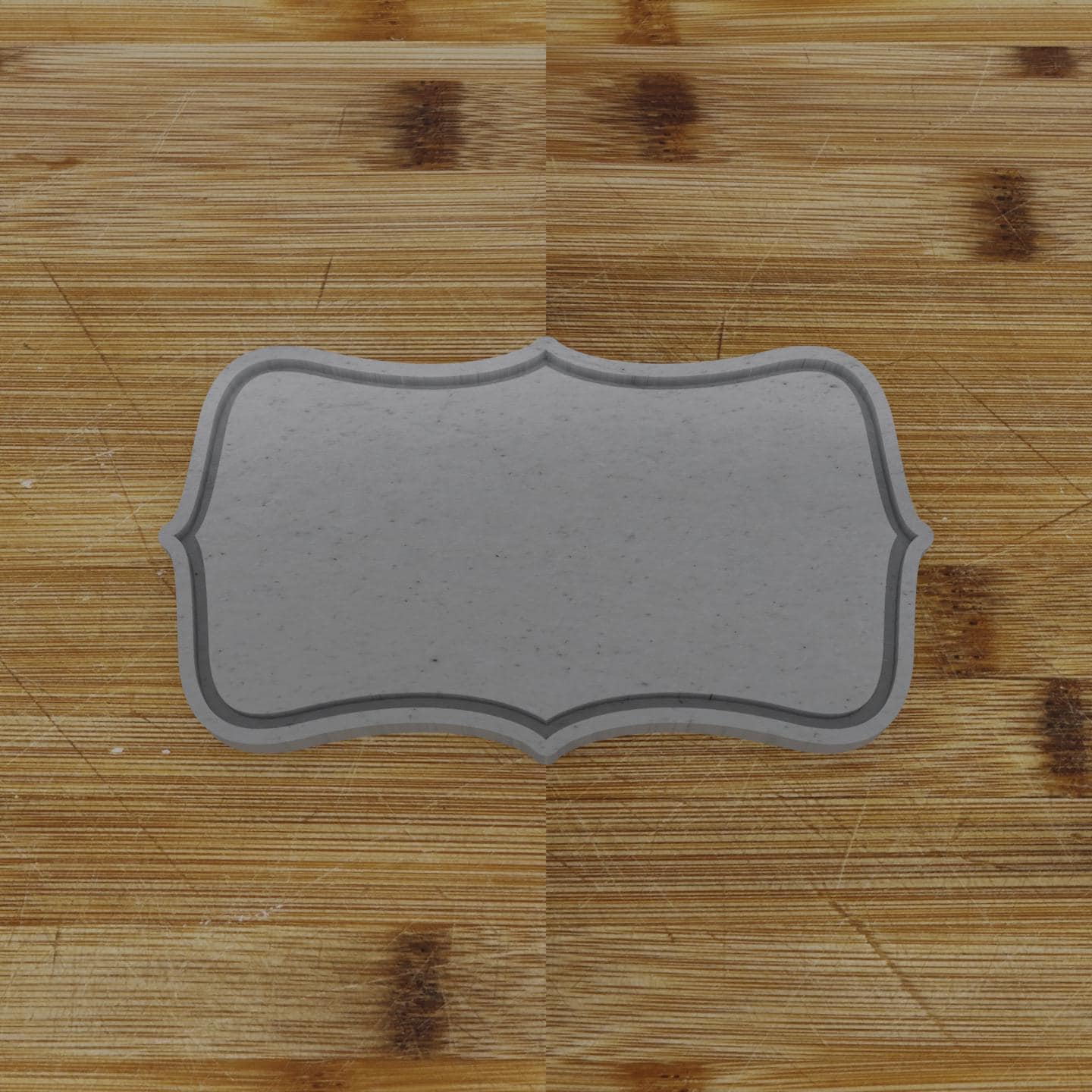 Wide Shield Label Cookie Cutter | Personalization Available | Custom Embosser